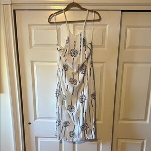 White Floral Stripe Dress